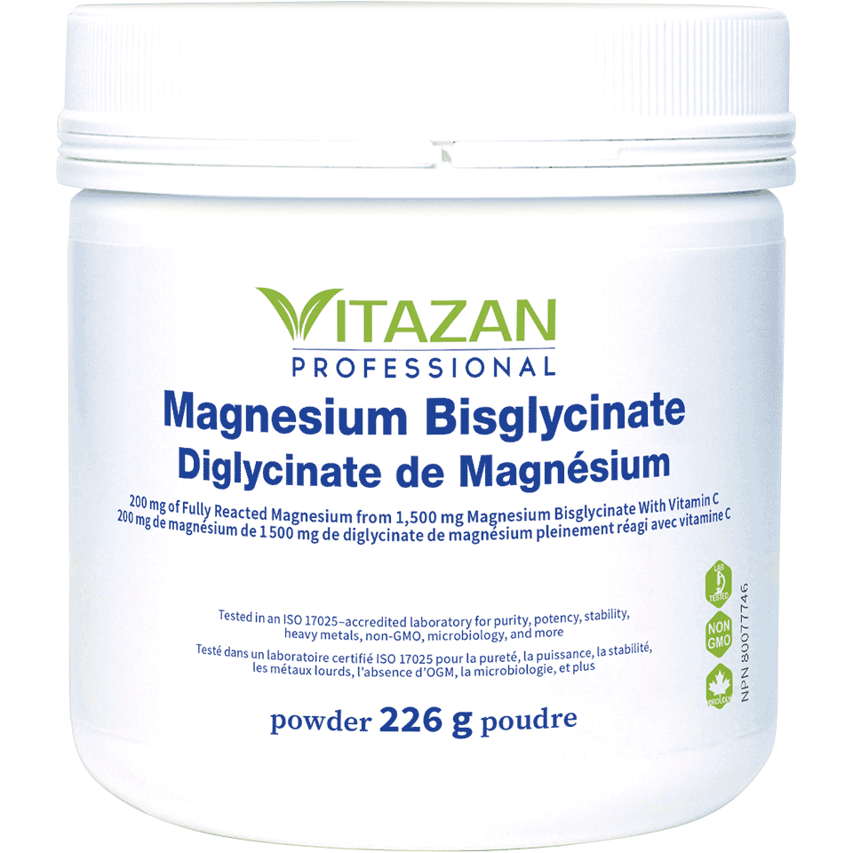 Magnesium Bisglycinate
(Powder · 200 mg of Fully Reacted Magnesium Bisglycinate With Vitamin C per Scoop) Image