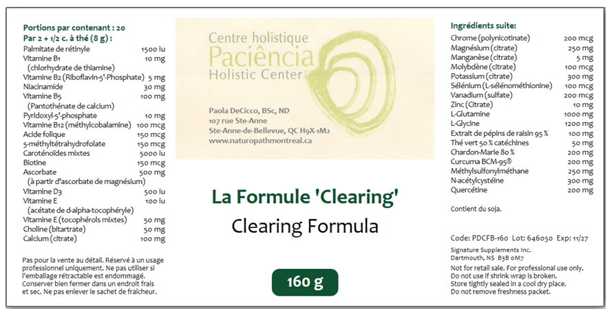 Clearing Formula Image